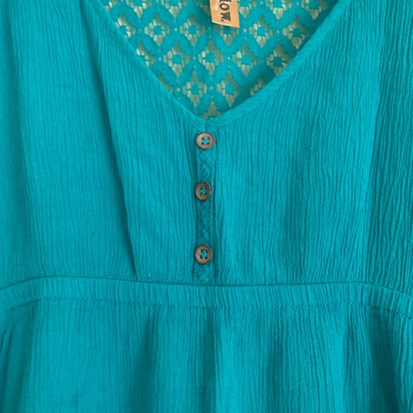 NWOT ~ Bright Blue High-Low Cotton Dress - Picture 5 of 10